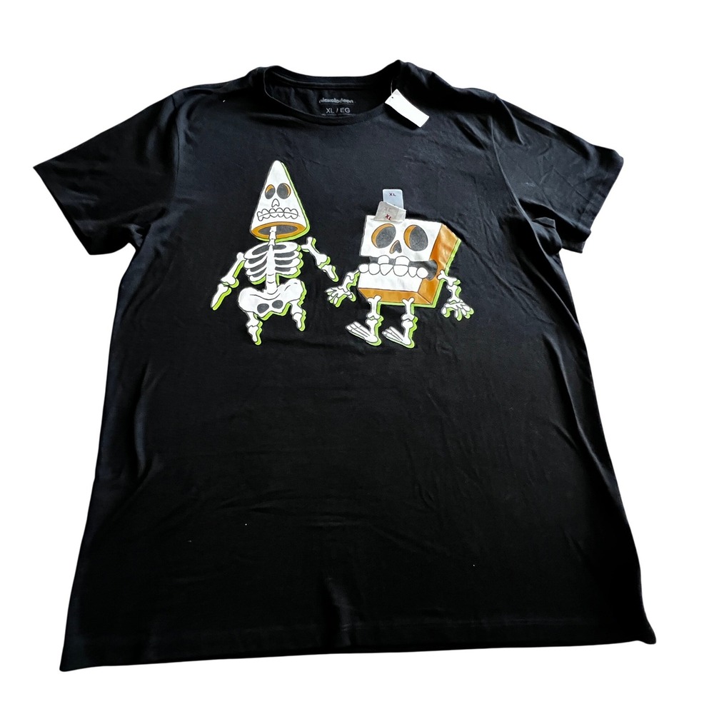 Nickelodeon SpongeBob Patrick Skeleton T Shirt Mens XL Black Graphic Tee New - Picture 3 of 9